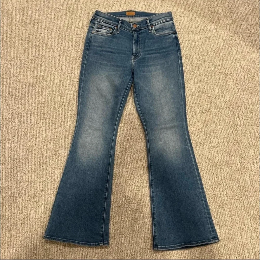 Mother The Weekender Layover Women's Blue Flared Jeans - Picture 4 of 11
